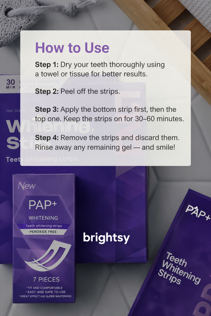 Brightsy's PAP+ Whitening Strips